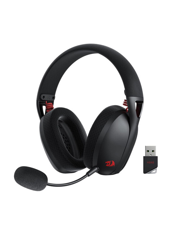 

Generic Redragon H848 IRE Pro Headphones Tri-Mode Connection 40mm Driver Size 7.1 Virtual Surround Detachable Microphone 2.4G/BT/Wired Connectivity, Black