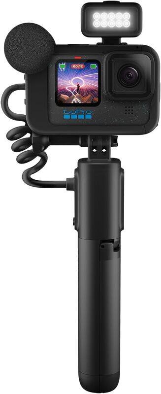 

GoPro HERO12 Black Creator Edition Includes HERO12 Black Volta Battery Grip Tripod Remote Media Mod Light Mod Enduro Battery and Carrying Case