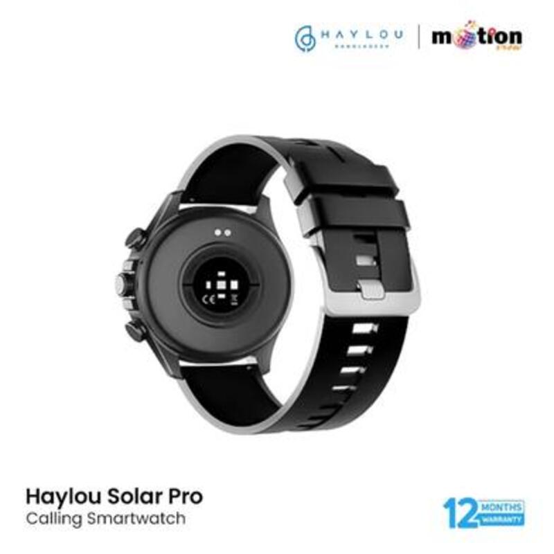 ساعة Haylou Solar Pro 1 مقاس 43 بوصة AMOLED BT للمكالمات الذكية باللون الأسود