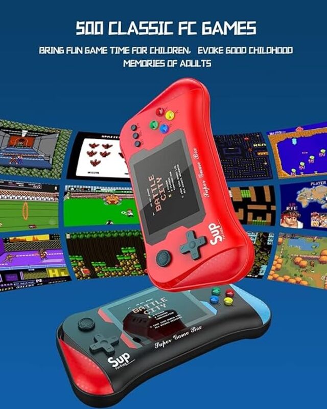 Retro Portable Game Console with 500 Classic FC Games35 inch HD Screen Handheld Game Console
