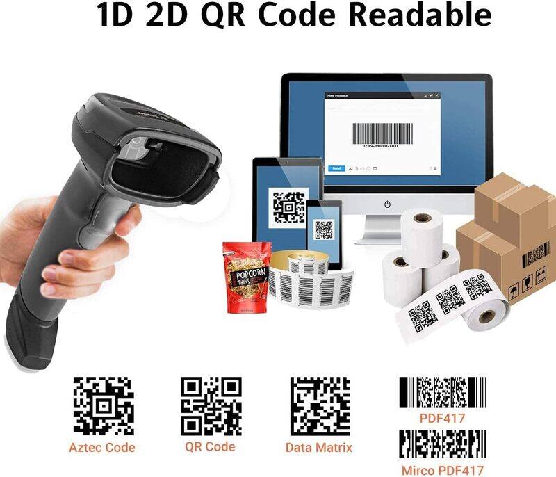 Zebra Symbol DS2208SR Corded 2D1D Handheld Barcode ScannerImager with USB Cord