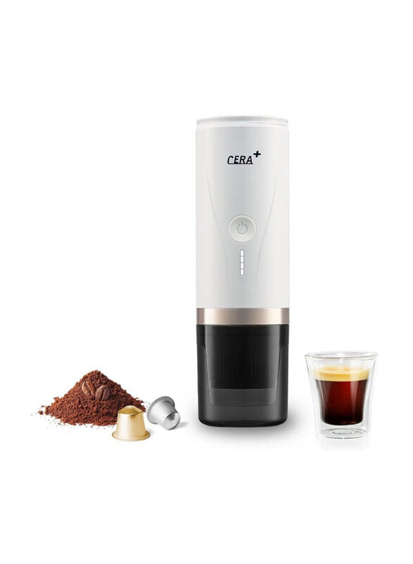 

Cera+ Portable Rechargeable Mini Espresso Machine, Black/White