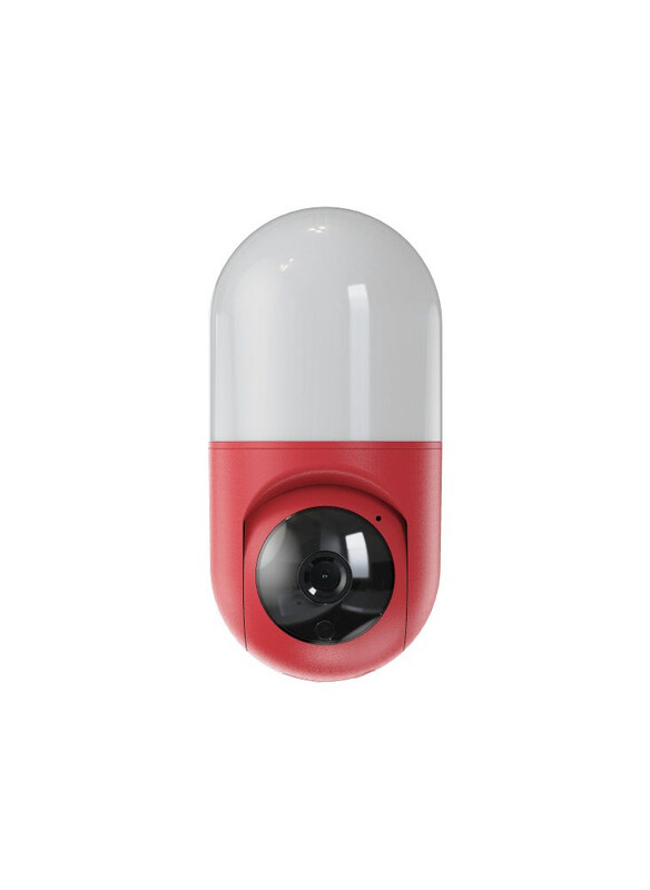 

Generic 2MP HD 1080P Smart Snap Wall Lamp Outdoor Motion Camera, Red/White