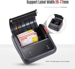 DIAOD Portable 80mm Thermal Label Printer BT Label Maker Sticker Machine with Rechargeable Battery for iOS Android Computer