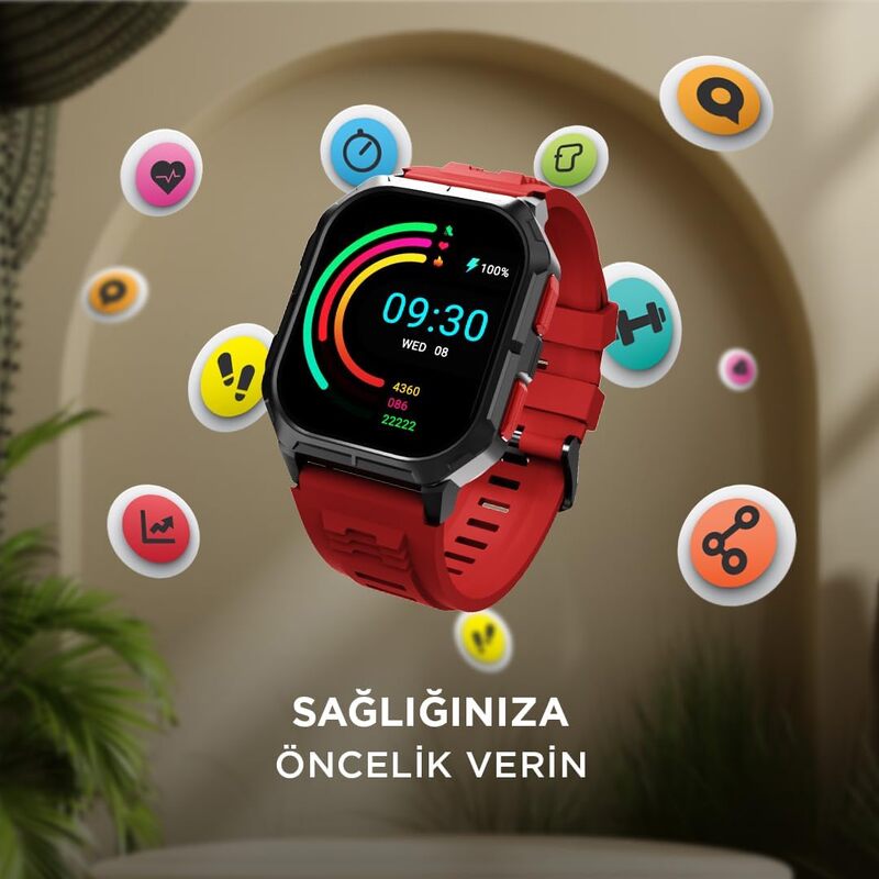 Hifuture ULTRA3 IPS Display 2.0 Bluetooth Calling Smartwatch  Red