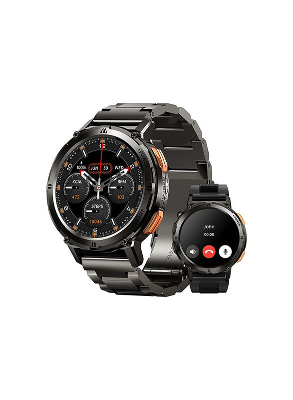 

Kospet Tank T2 SP 1.43 Inch Smartwatch with Heart Rate Monitoring & SPO2, Black