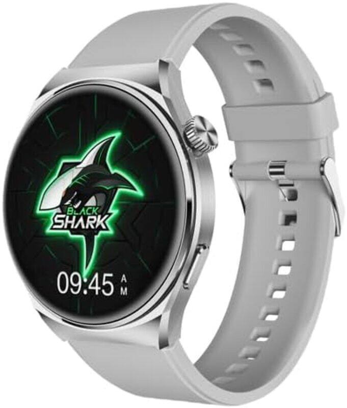 Black Shark S1 Smart Watch 1 43 AMOLED Screen 10 Days Battery Life IP68 Waterproof Health Monitoring Wireless Charging Silver