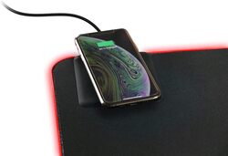 DELTACO RGB Mousepad with 10W Fast Wireless Charging & Extra Large Neoprene Surface 90  40 cm Black