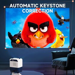 Portable Smart Home Theater 4K Projector Wi-Fi Bluetooth Android Mobile Screen LED TV Game Projector Manual Focus HDMI/USB/AV/Remote Control with Angle Stand Q5