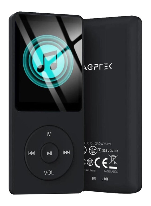

AGPTEK A02 16GB & 70 Hours Playback MP3 Lossless Sound Music Player, Black