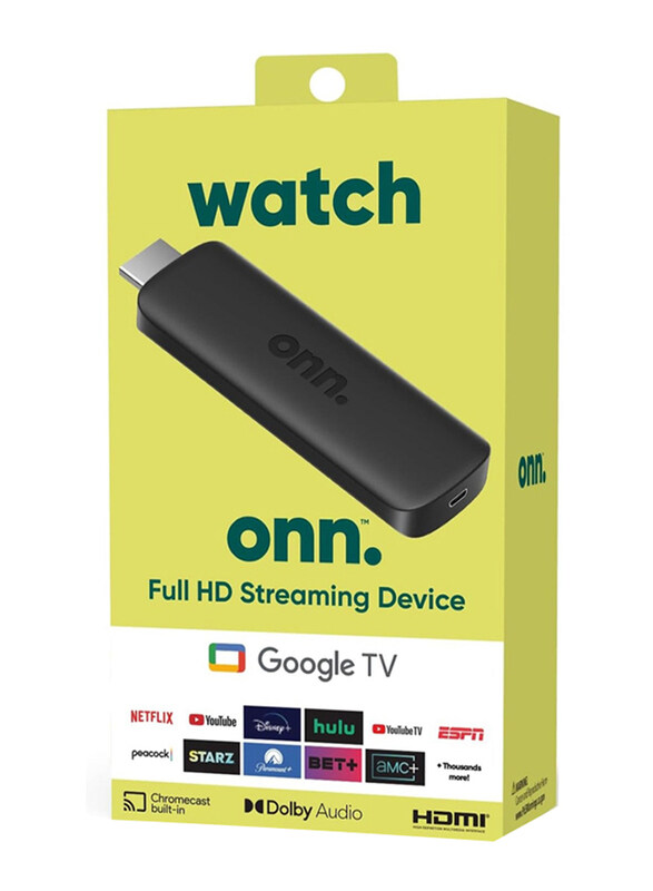 

Generic ONN Google Android TV 2K FHD Streaming Stick, New Version, Black