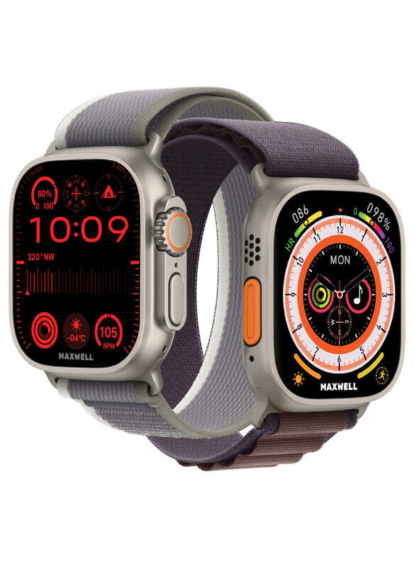 

Maxwell MW Ultra 2 2.02 Inch Smartwatch with Dual Strap, Black