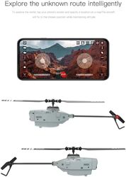 Hoodiess C127 Sentry RC Helicopter with 4 Batteries 1080P 90 Degrees Rotable HD Camera 4 Channel RC Heli Grey