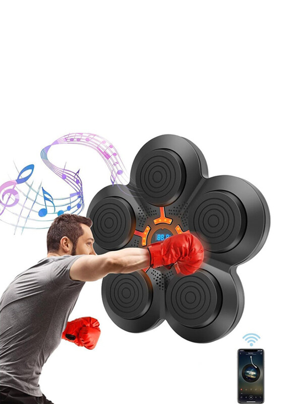 

Generic Combat Sports Unisex Wall Mounted Smart Bluetooth Musical Boxing Machine for Home Fitness, Black