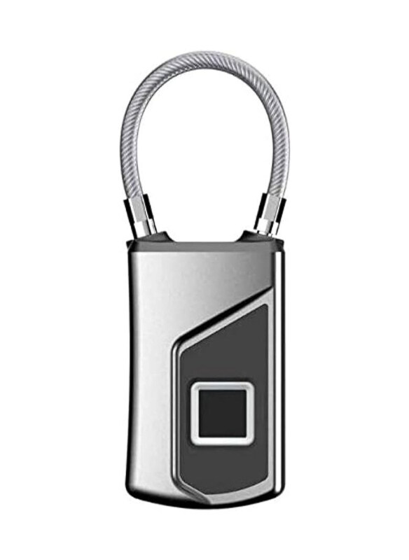

Generic USB Rechargeable Smart Keyless Fingerprint Lock IP66 Waterproof Anti-Theft Security Padlock Door Luggage Case Lock, Silver