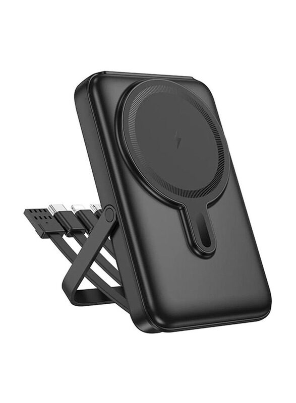 

Generic 10000mAh Magnetic Fast Charging Powerbank with 4 Cables, Black