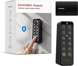 لوحة المفاتيح الذكية SwitchBot لـ SwitchBot LockKeyless Home EntryIP65 مقاوم للماء، يدعم كلمات المرور الافتراضية لأمن المنزل، عمر البطارية عامين