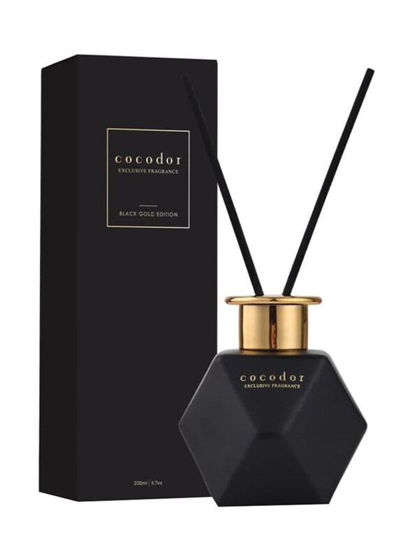 

Cocodor White Jasmine Black Golden EditionReed Diffuser, 6.7oz(200ml), Black