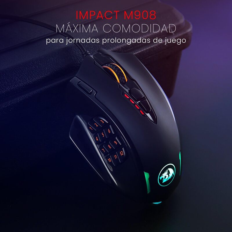 Redragon M908 Impact RGB with Side Buttons Optical Wired Gaming Mouse