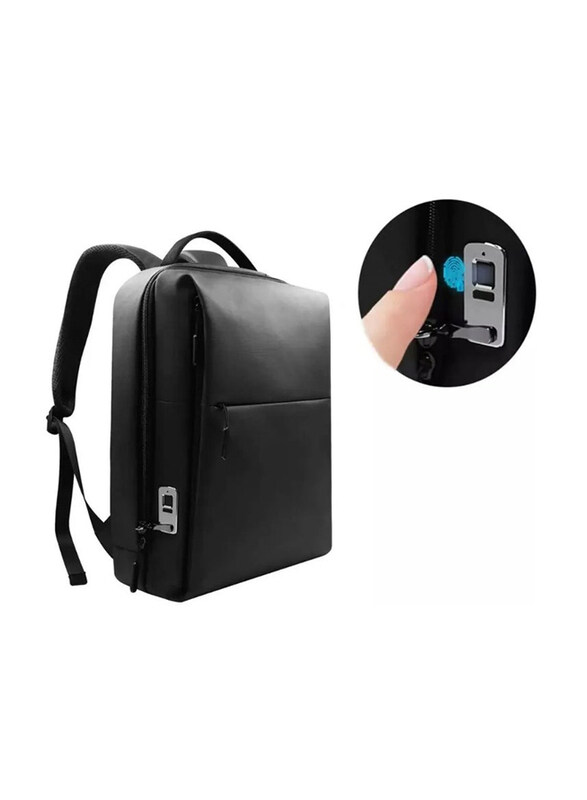 

Generic Fingerprint Backpack Anti-Theft School Zipper, Black