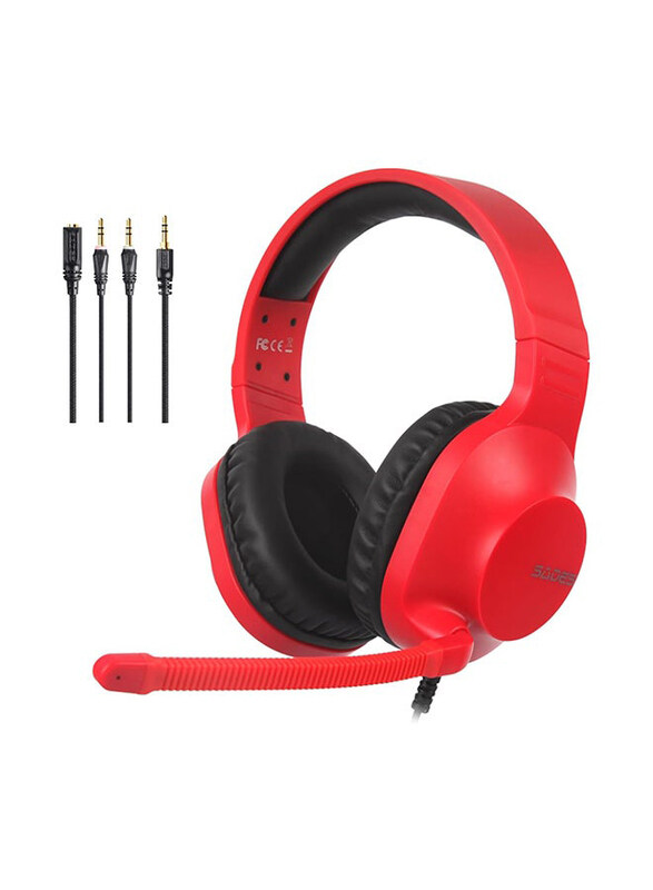 

Generic Sades Spirits Wired Gaming Headset for PC Games, Red