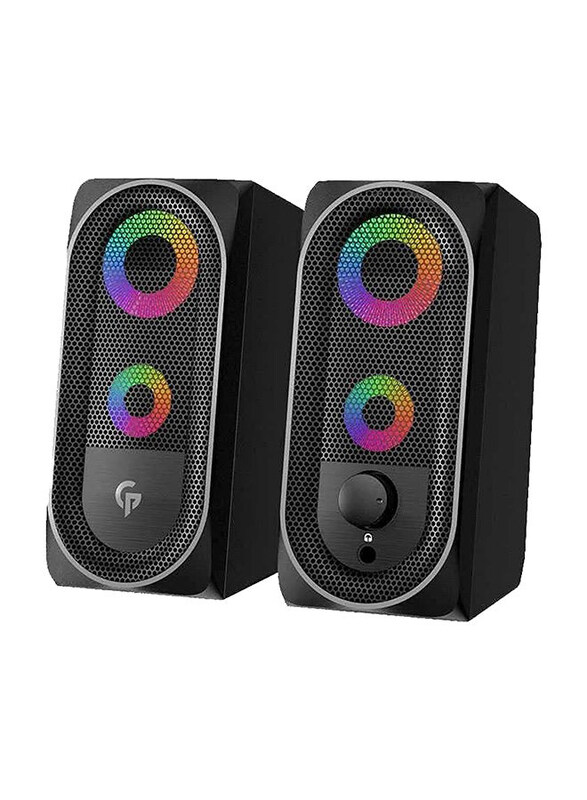 

Generic Porodo Bluetooth Wireless Rgb Stereo Gaming Speakers, Black