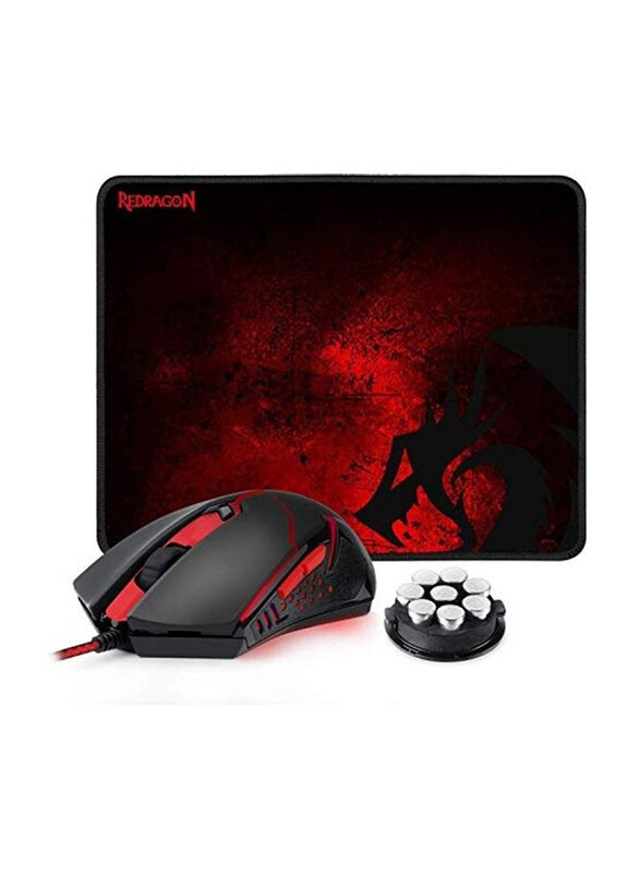 

Multiple Redragon Wired Gaming Mouse & Pad, M601-BA, Red/Black
