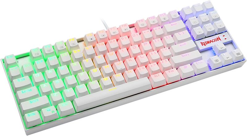 Redragon KUMARA، لوحة مفاتيح ميكانيكية سلكية، بيضاء اللون، RGB
كومارا K552W-RGB