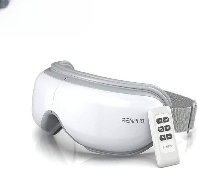 

Renpho RF EM001R WH Renpho Eyeris 1 Eye Massager With Heat And Vibration Remote Control and Rechargeable.