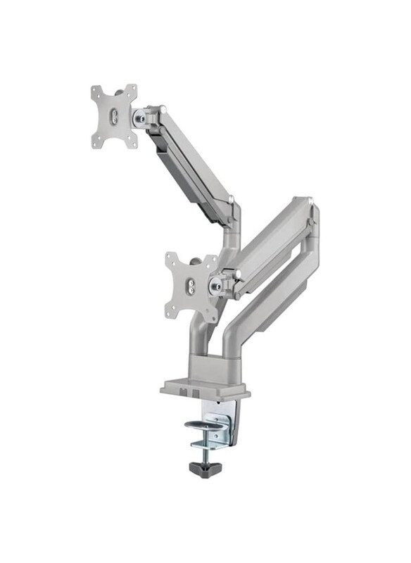 

Universal Gadgeton Premium Pole Single Monitor Arm Stand & Mount for Gaming & Office Use 17"- 32", Silver