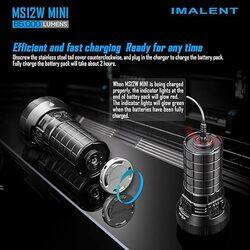 IMALENT MS12 Mini Tactical Flashlight 65 000 Lumens Rechargeable 1036m Long Beam Distance, High Power Super Bright Flashlight with 12 xhp 70.2 LED (Warm White)