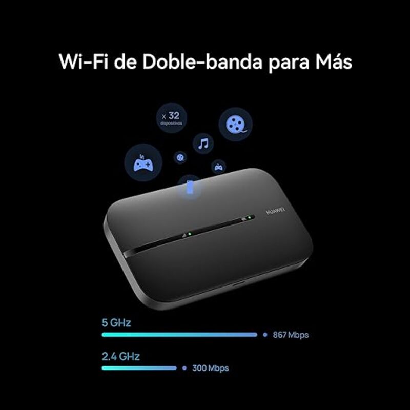 HUAWEI 4G Mobile WiFi 3 Mobile WiFi 4G LTE CAT7Access Point Discharge Speed up to 300Mbps1500mAh Rechargeable BatteryNo Setup Required Portable WiFi Black