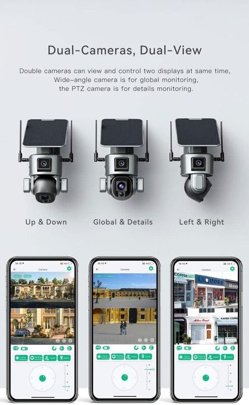 CRONY Y5 4G 4K 8MP 4X Solar Dual Linkage Battery PTZ Camera 8MP Wireless CCTV Camera Outdoor IP66 Waterproof Solar Dual Camera