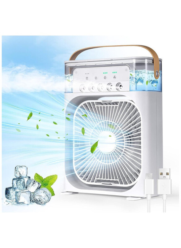 

Generic Rechargeable and Portable Air Conditioner Cooler with 700ml Water Tank, White