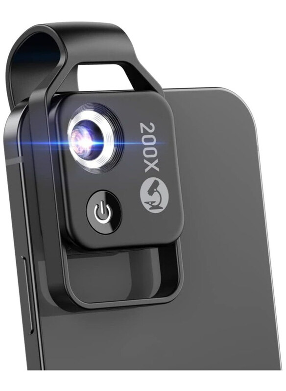 

Generic 200X Phone Microscope Lens With Led Light Portable Digital Microscope, Black