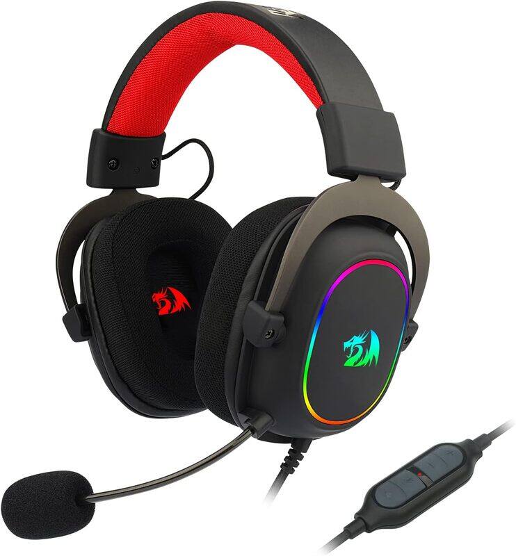 

H510 RGBRedragon ZEUS X RGB black Wired headset w adapter