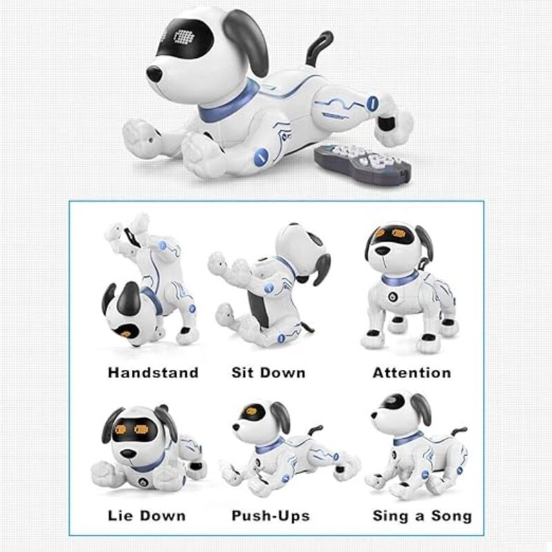 EasySMX Voice Controlled RC Robot Dog for Kids White