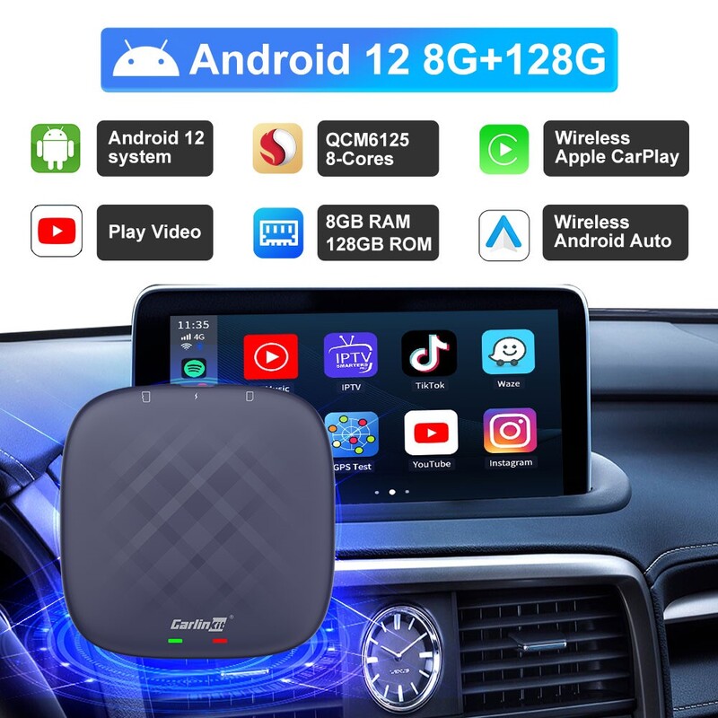 CarlinKit CPC200 TBOX Android 13 0 نظام CarPlay اللاسلكي 8 128 جيجابايت