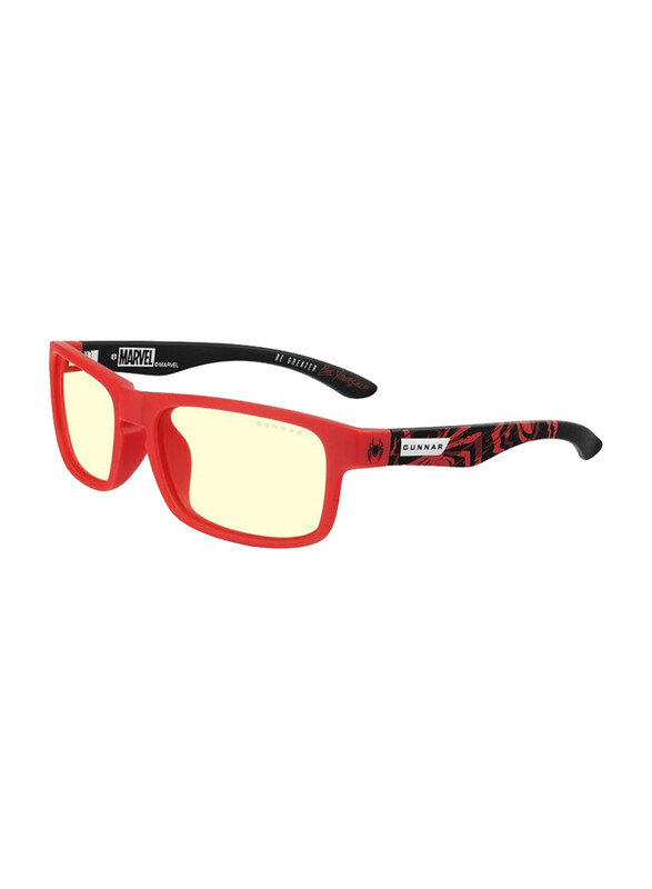 

Gunner Optiks Enigma, Spider-Man Miles Morales Full-Rim Rectangular Red Computer Glasses for Unisex, Amber Tint Lens, ENI-12201
