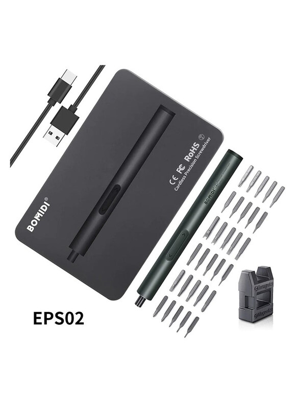 

Bomidi EPS02 Ergonomic Design Cordless Powerful Motor Screwdriver Set, Black
