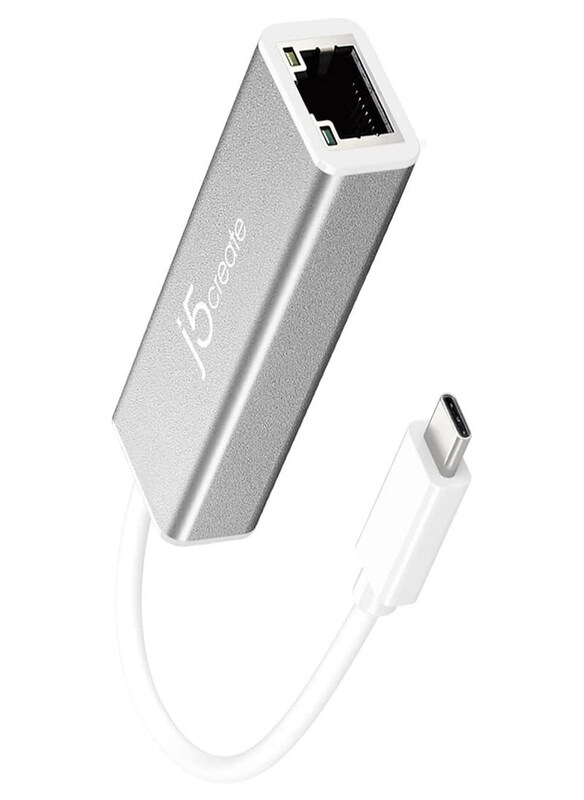 

J5 Create JCE133G USB-C to Gigabit Ethernet Adaptor, USB Type-C to RJ-45, Grey