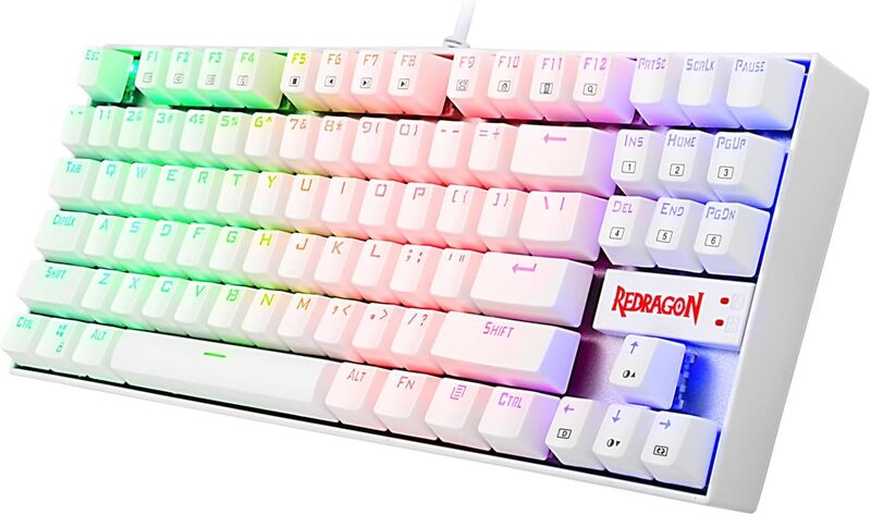 Redragon KUMARA، لوحة مفاتيح ميكانيكية سلكية، بيضاء اللون، RGB
كومارا K552W-RGB