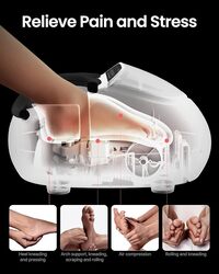 RENPHO Foot Massager Machine with Heat Shiatsu Massager Deep KneadingAir Compression White