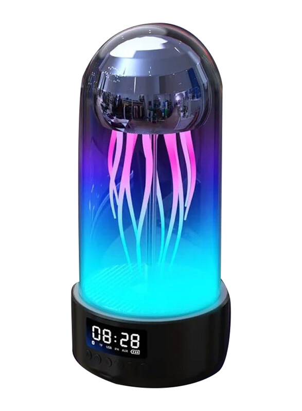 

Generic Acoustics Jellyfish Bluetooth Speaker Led Night Light with Clock, Black