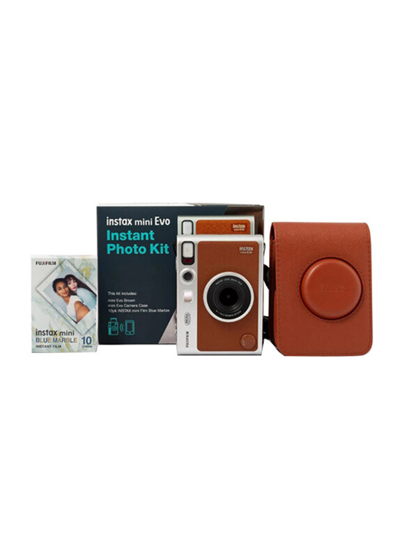 

Fujifilm Instax Mini Evo Photo Instant Camera Kit, 4.9 MP, Brown