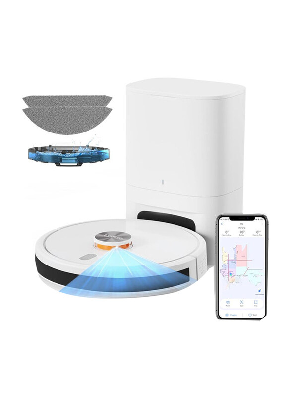 

Lydsto 3-in-1 Robot Vacuum and Mop Combo with HEPA Self-Emptying Base, White