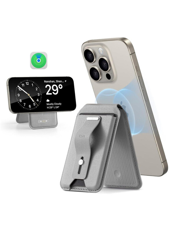 

Esr Magsafe Magnetic Geo iPhone Wallet with Full Find My Functionality, Grey