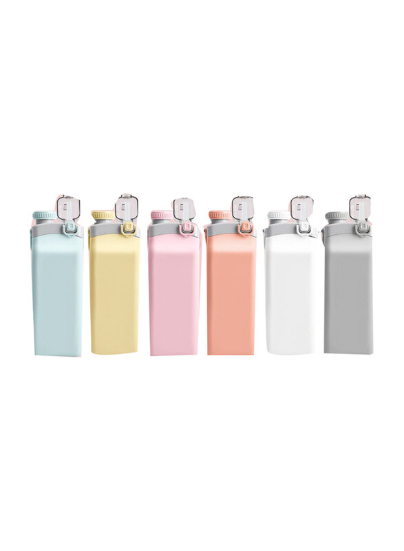 

Generic Outdoor Sports Foldable Drink Water Bottle with Straw, 600ml, Pink