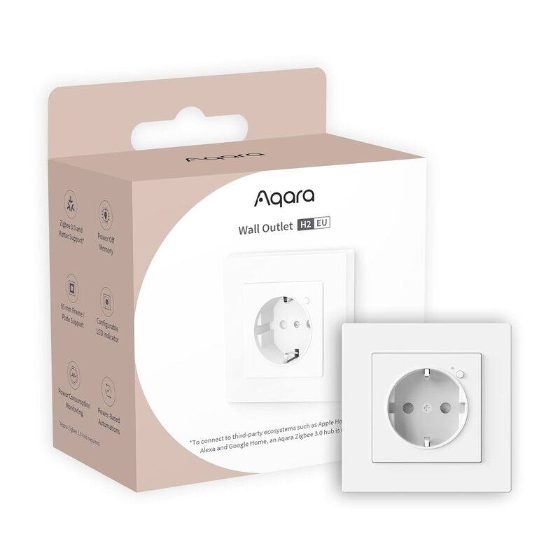 

Aqara Wall Outlet H2 EU Wall outlet Zigbee 3.0 Matter supported White