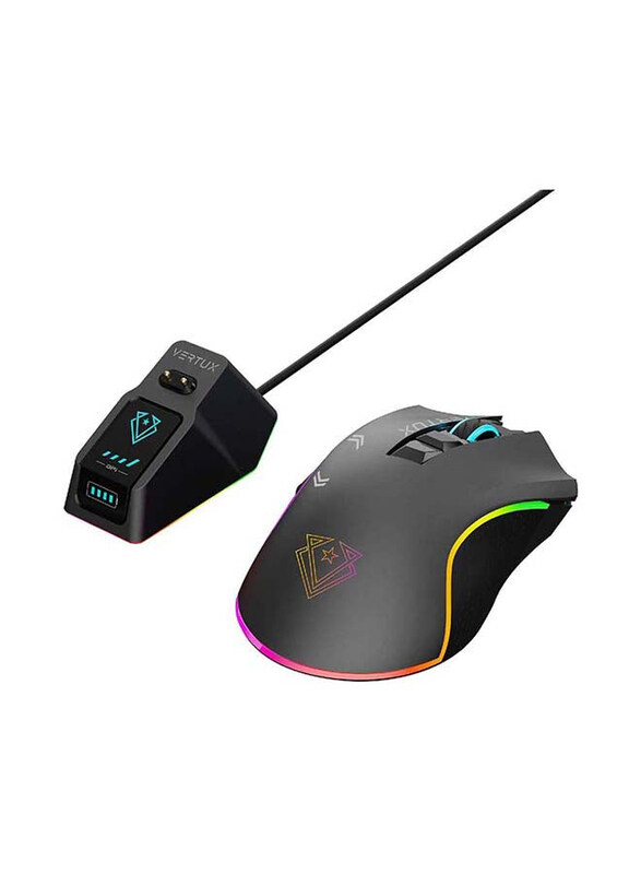 

Vertux Mustang Wireless Optical Mouse Upto 10000 Dpi With Charger, Black